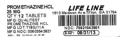 PROMETHAZINE 25MG.jpg Promethazine HCl 25 mg Tablet Label - PROMETHAZINE 25MG